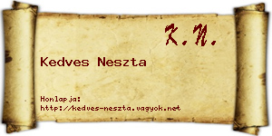 Kedves Neszta névjegykártya